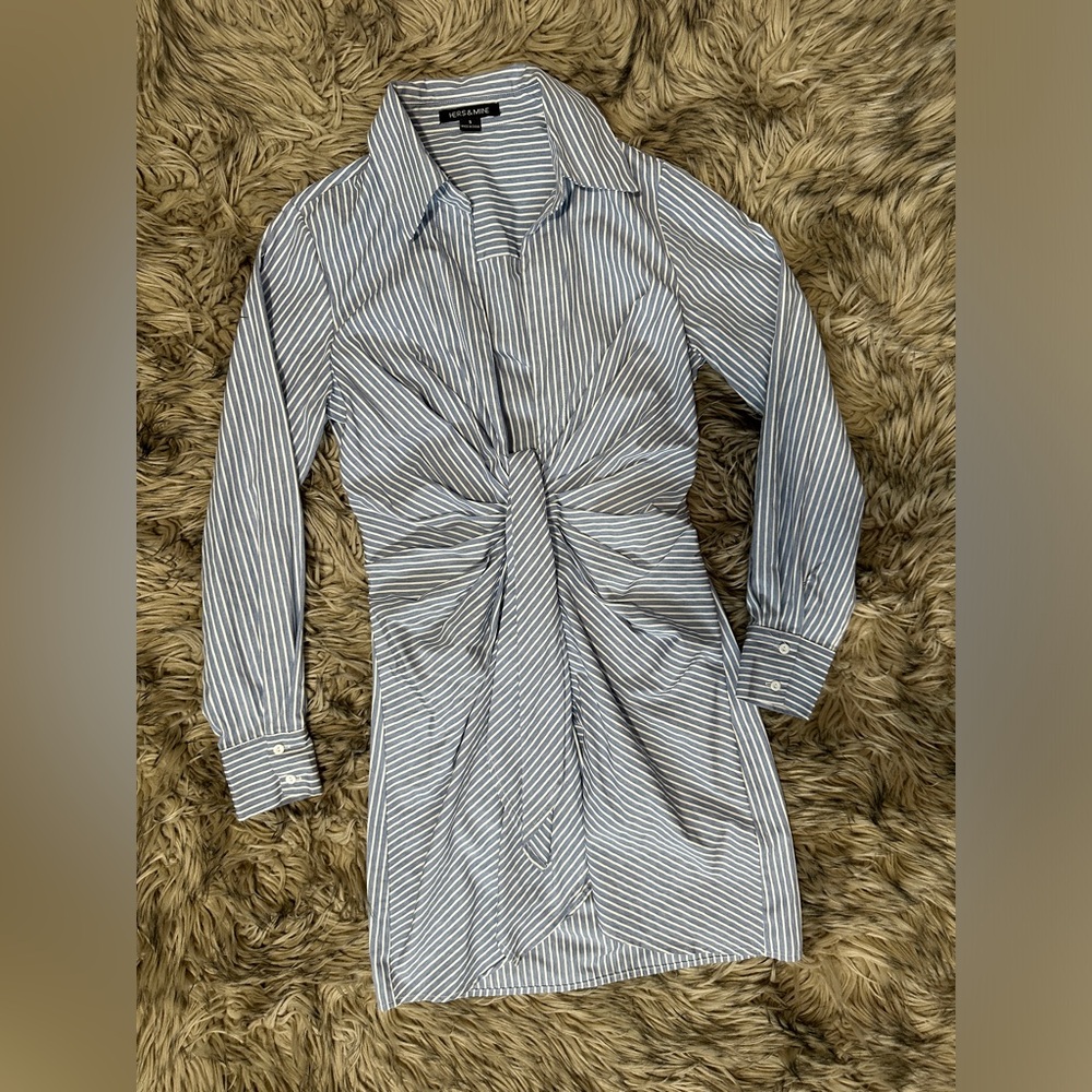 Striped blue and white dress in SMALL